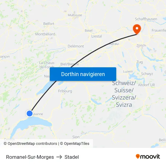 Romanel-Sur-Morges to Stadel map