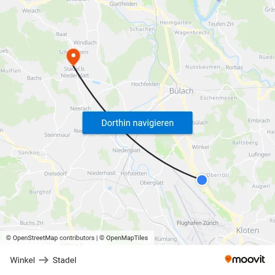 Winkel to Stadel map