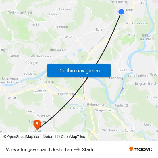 Verwaltungsverband Jestetten to Stadel map