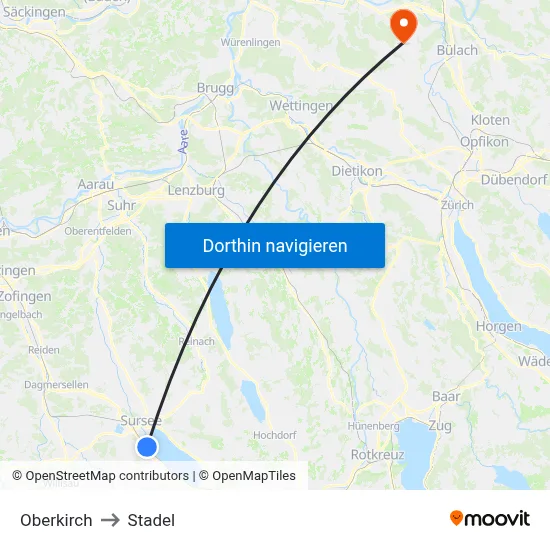 Oberkirch to Stadel map