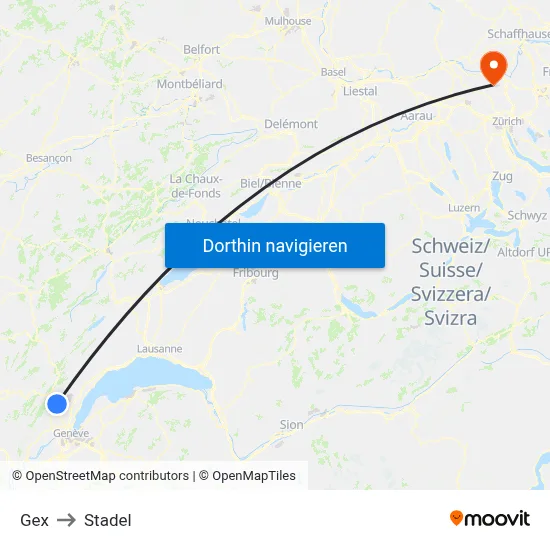 Gex to Stadel map