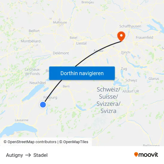 Autigny to Stadel map