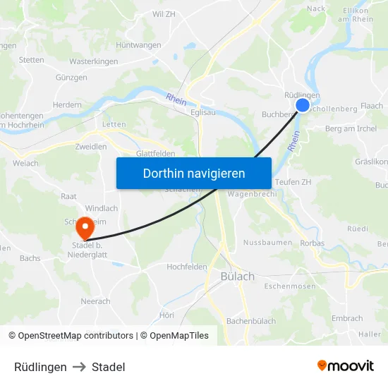 Rüdlingen to Stadel map