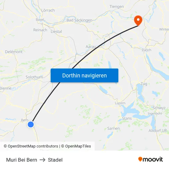 Muri Bei Bern to Stadel map