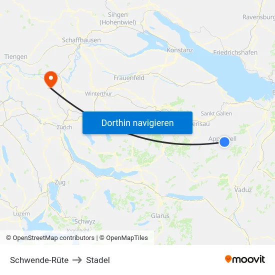 Schwende-Rüte to Stadel map