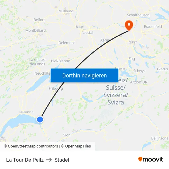 La Tour-De-Peilz to Stadel map