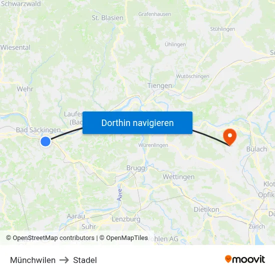 Münchwilen to Stadel map