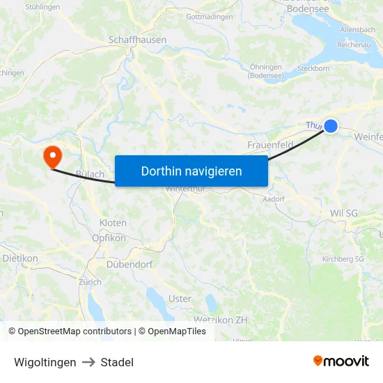 Wigoltingen to Stadel map