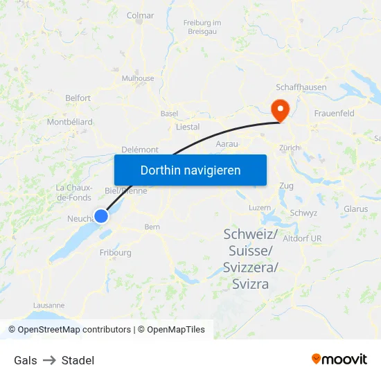 Gals to Stadel map