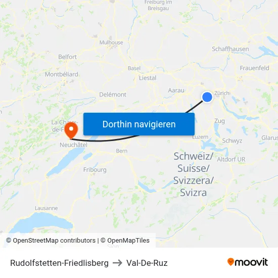 Rudolfstetten-Friedlisberg to Val-De-Ruz map