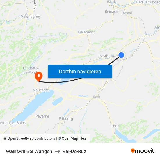 Walliswil Bei Wangen to Val-De-Ruz map