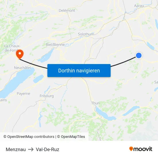 Menznau to Val-De-Ruz map