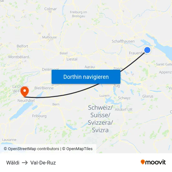 Wäldi to Val-De-Ruz map