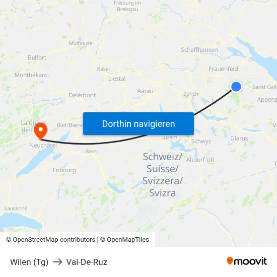 Wilen (Tg) to Val-De-Ruz map