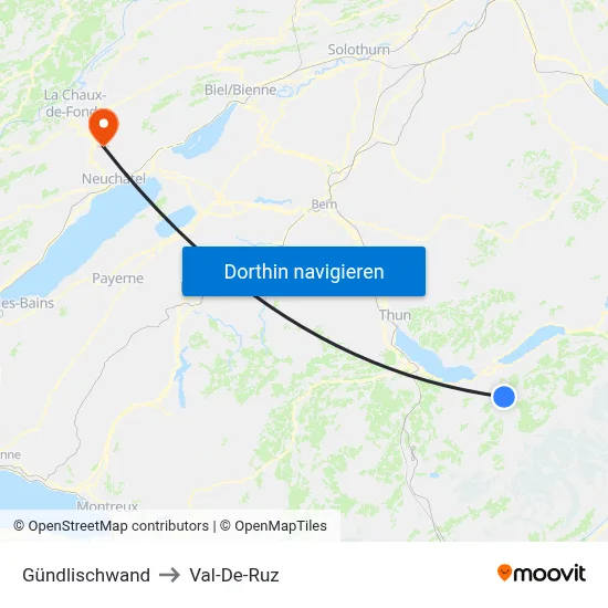Gündlischwand to Val-De-Ruz map