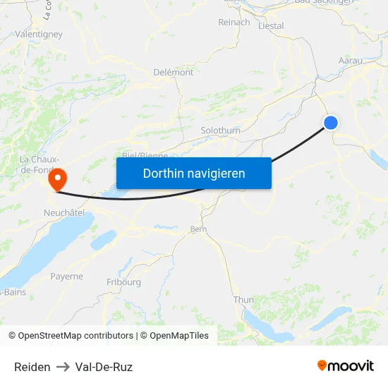 Reiden to Val-De-Ruz map