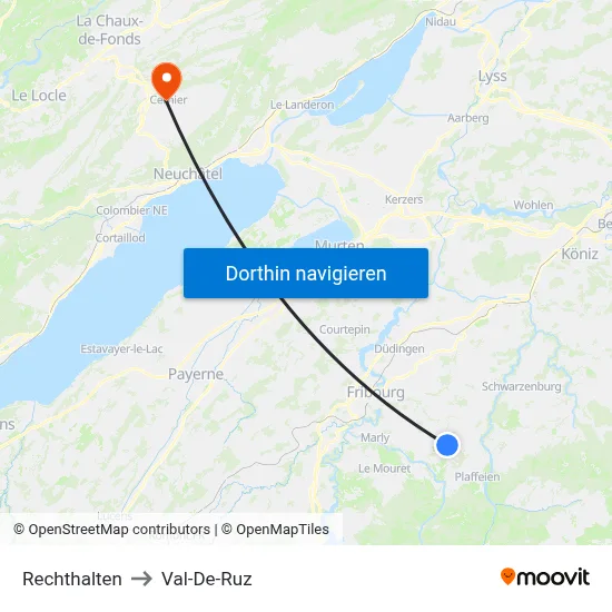 Rechthalten to Val-De-Ruz map