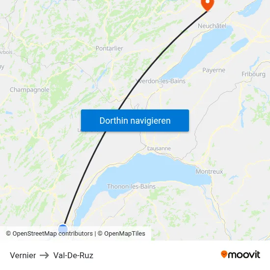 Vernier to Val-De-Ruz map