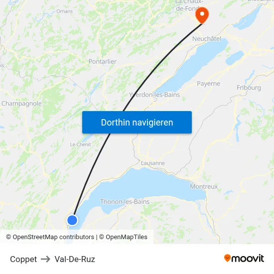 Coppet to Val-De-Ruz map