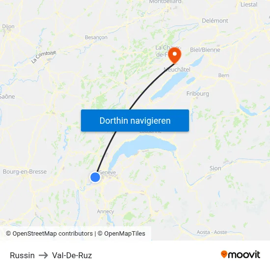 Russin to Val-De-Ruz map