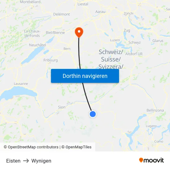 Eisten to Wynigen map