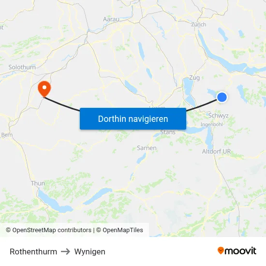 Rothenthurm to Wynigen map