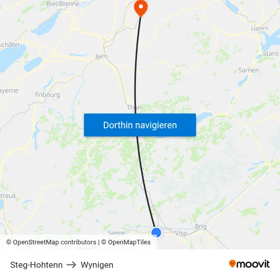 Steg-Hohtenn to Wynigen map