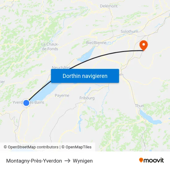 Montagny-Près-Yverdon to Wynigen map