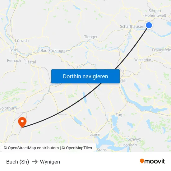 Buch (Sh) to Wynigen map