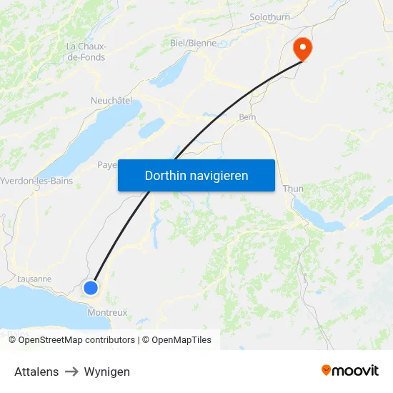Attalens to Wynigen map