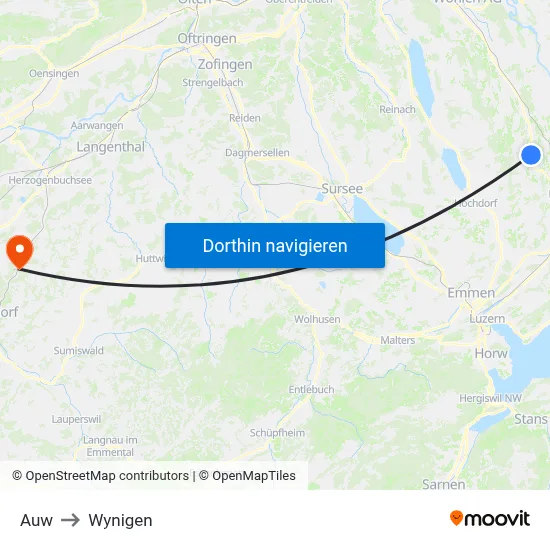 Auw to Wynigen map