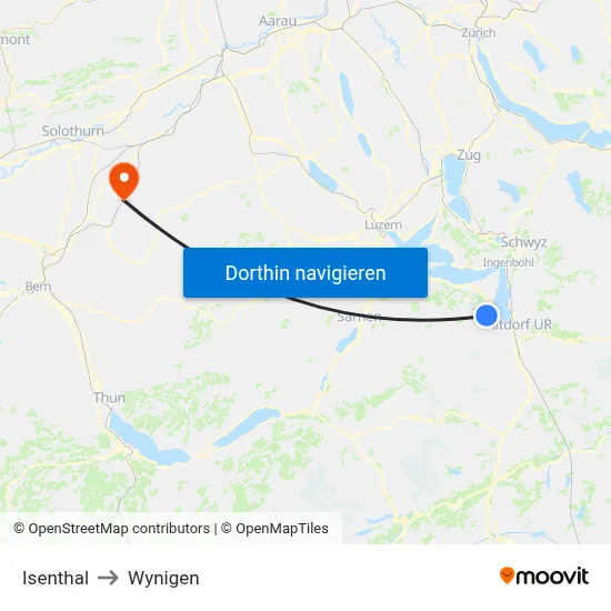 Isenthal to Wynigen map