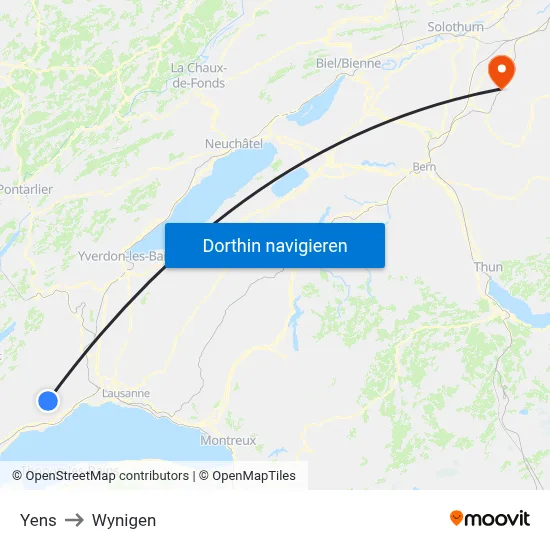 Yens to Wynigen map