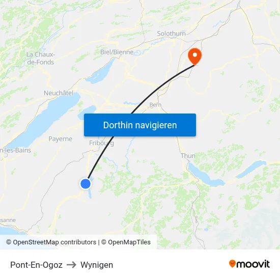 Pont-En-Ogoz to Wynigen map