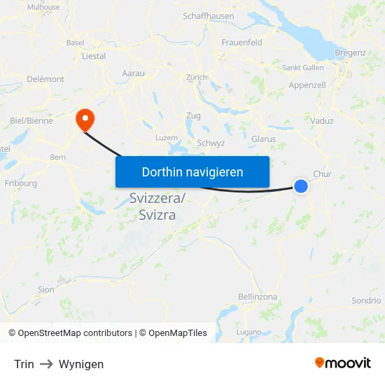 Trin to Wynigen map