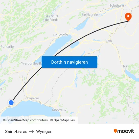 Saint-Livres to Wynigen map