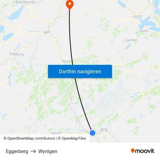 Eggerberg to Wynigen map