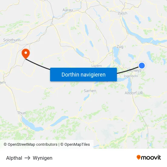 Alpthal to Wynigen map