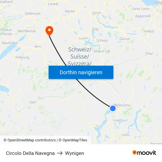 Circolo Della Navegna to Wynigen map
