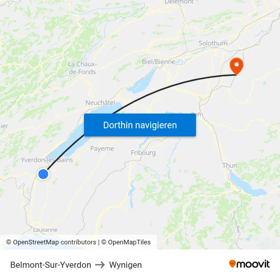 Belmont-Sur-Yverdon to Wynigen map