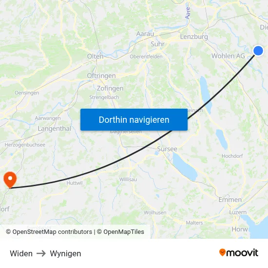 Widen to Wynigen map