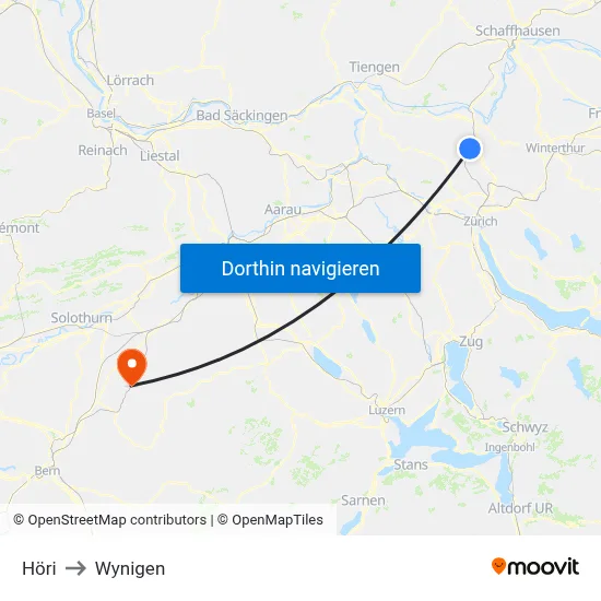 Höri to Wynigen map