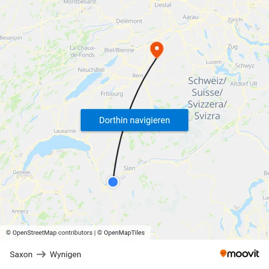 Saxon to Wynigen map
