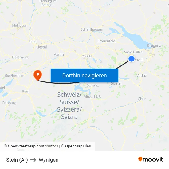 Stein (Ar) to Wynigen map