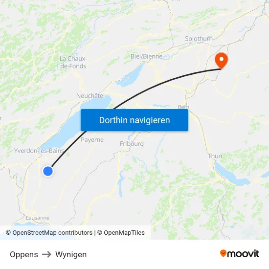 Oppens to Wynigen map