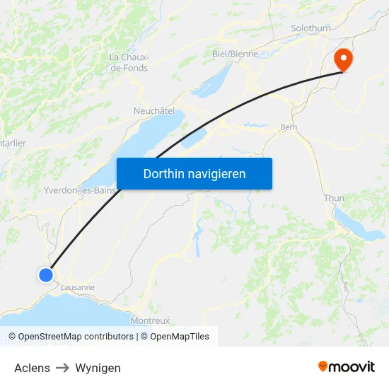 Aclens to Wynigen map
