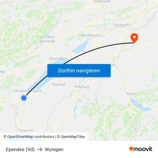 Ependes (Vd) to Wynigen map