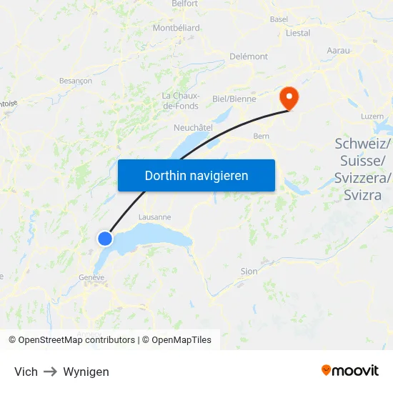 Vich to Wynigen map