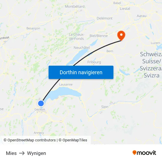 Mies to Wynigen map