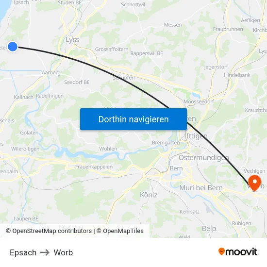 Epsach to Worb map